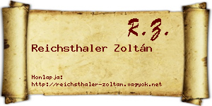 Reichsthaler Zoltán névjegykártya